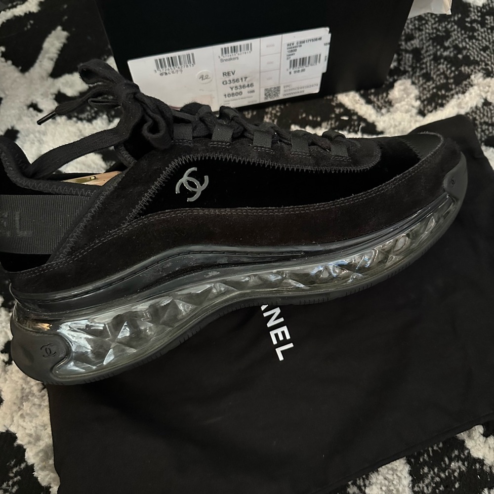 CHANEL Black Sneakers with Transparent Sole